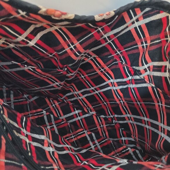 Vera Bradley Black Floral Quilted Shoulder Bag With Adjustable Strap & Silver Ri - Picture 9 of 12